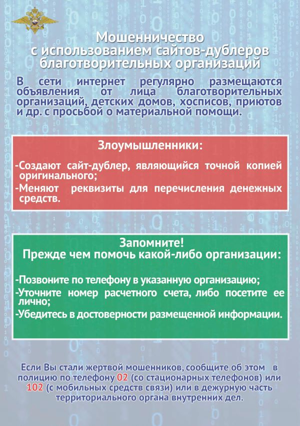 Мошенничество с использованием сайтов-дублеров Мошенничество с использованием сайтов-дублеров